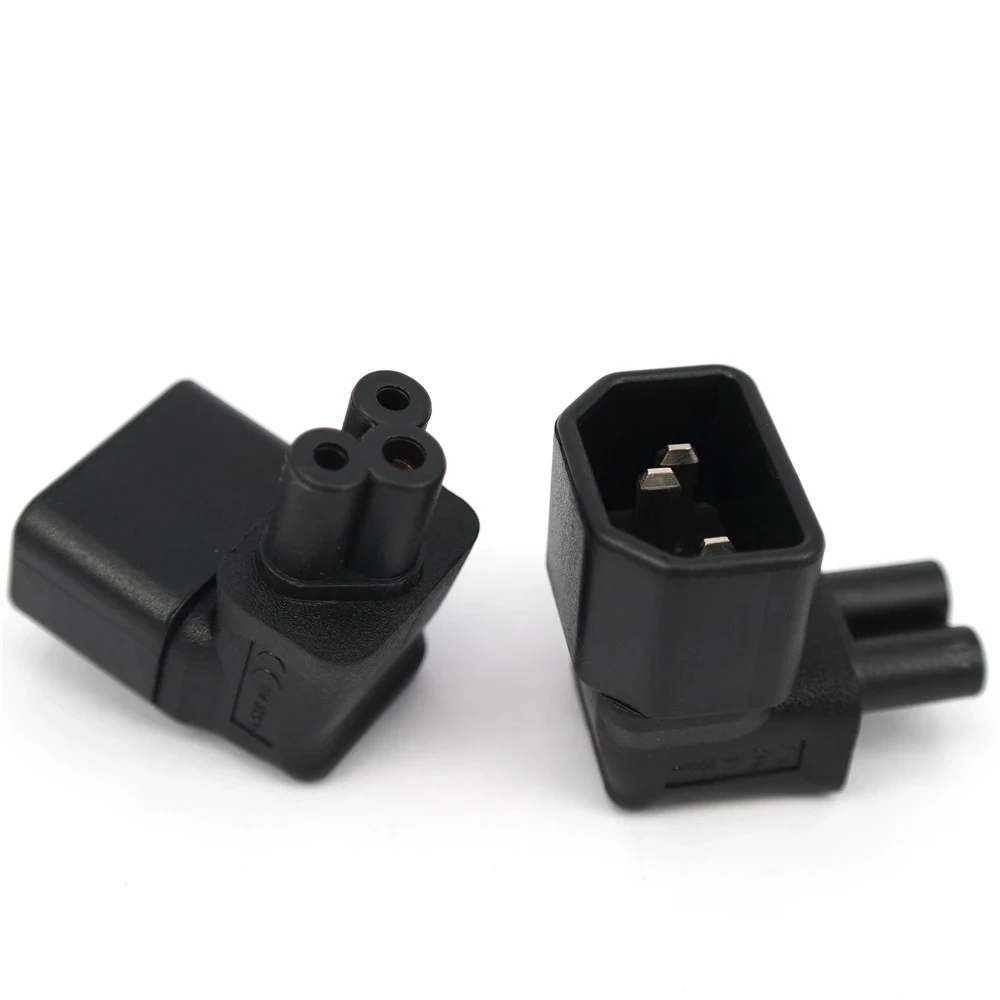 Adaptador de corriente Universal IEC 320 C14 a C5, convertidor Vertical, ángulo de 90 grados, Conector de enchufe de CA C5 a C14