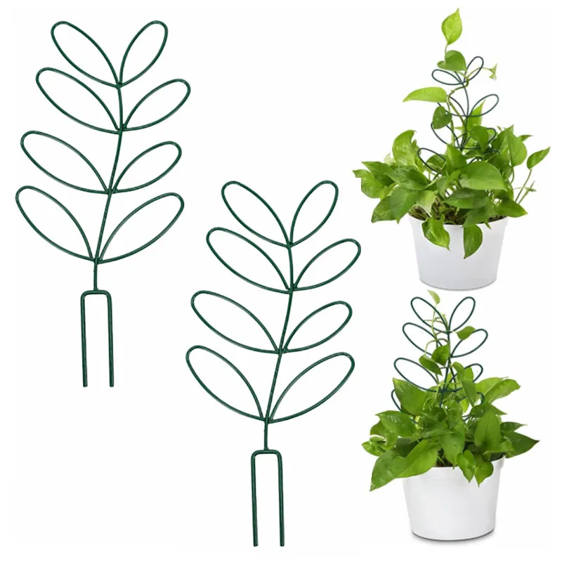 1pcs Leaf Shape Bracket Potted Plant Vine Support Piles Stand Indoor Outdoor Potted Plants Climbing Support Trellis Garden Tools