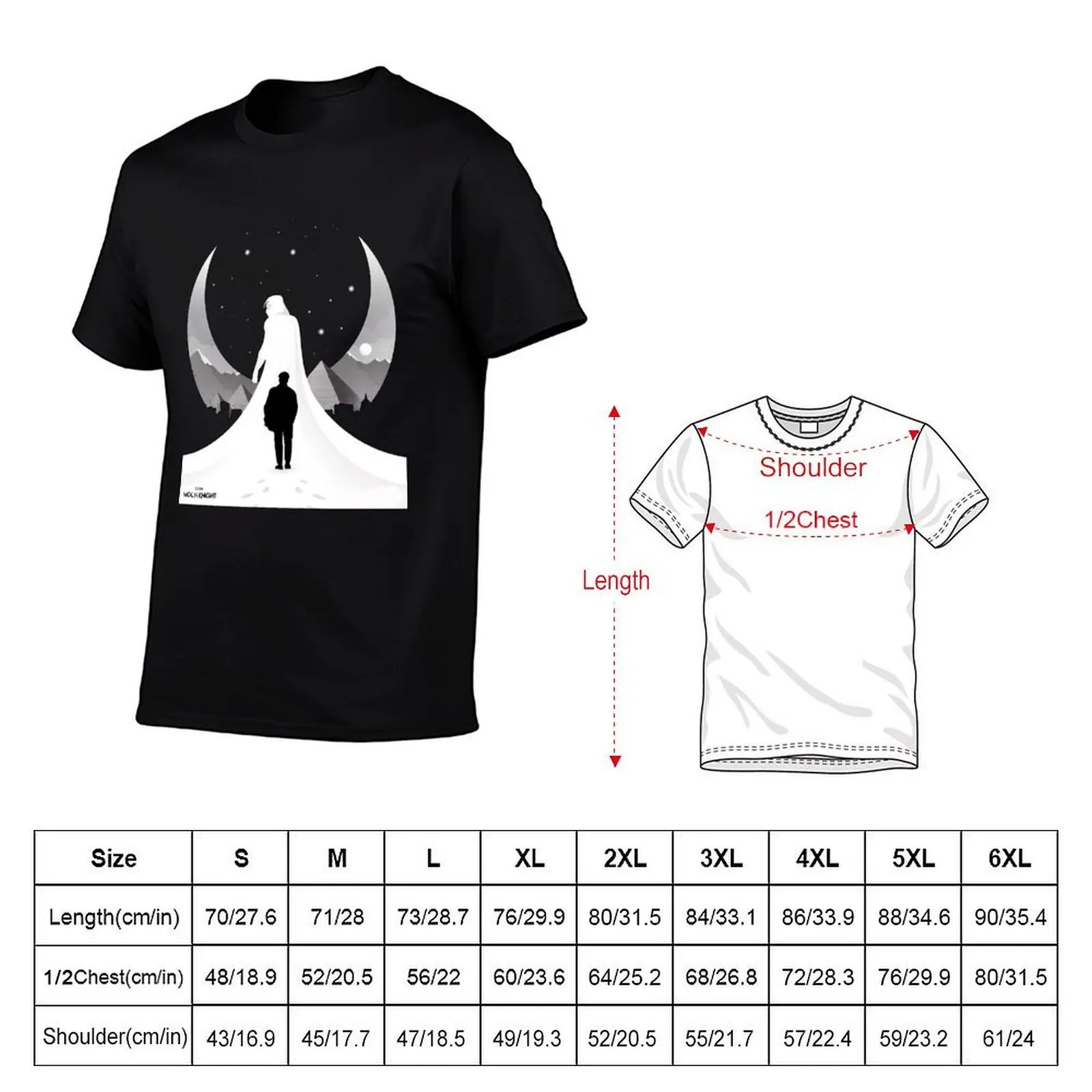 Moon And Knight T-Shirt customs graphic shirts t shirt men 100℅ cotton
