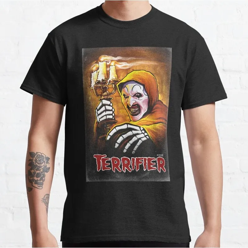 Retro Horror Movie Terrifier Art The Clown Killer Scary Halloween Gift T Shirt Short Sleeve Graphic clothes All size tops S-6XL