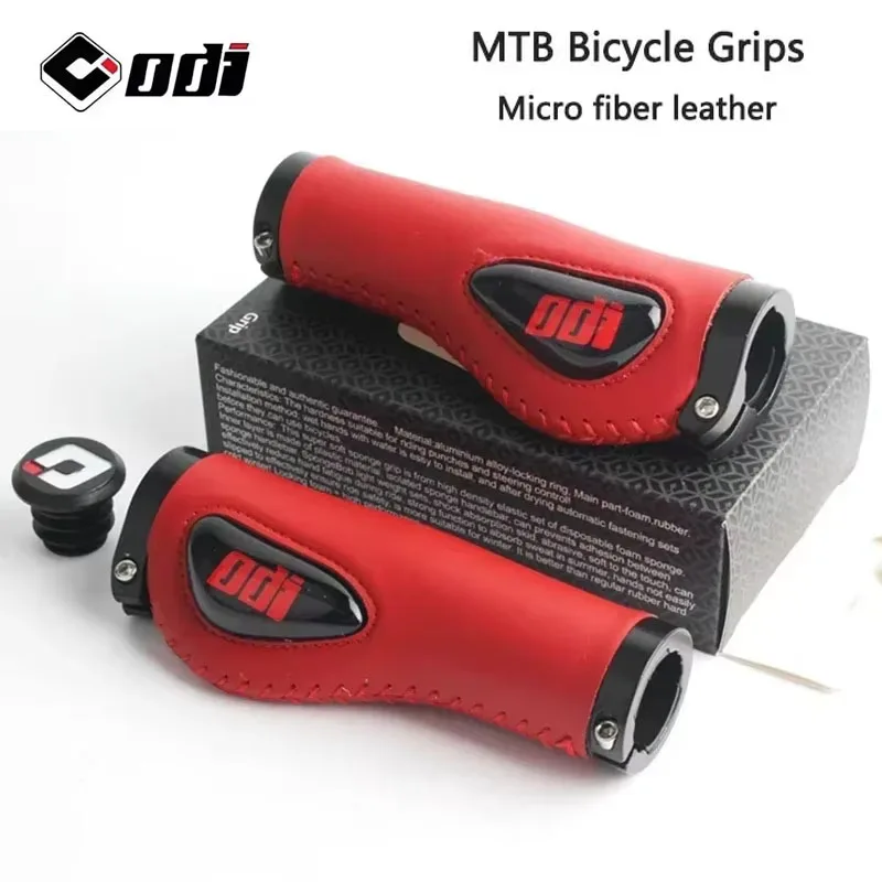 

Велосипедные ручки ODI MTB, сверхлегкое стопорное кольцо из алюминиевого сплава, кожаное противоскользящее амортизирующее силикагелевое коврик, складная ручка для велосипеда