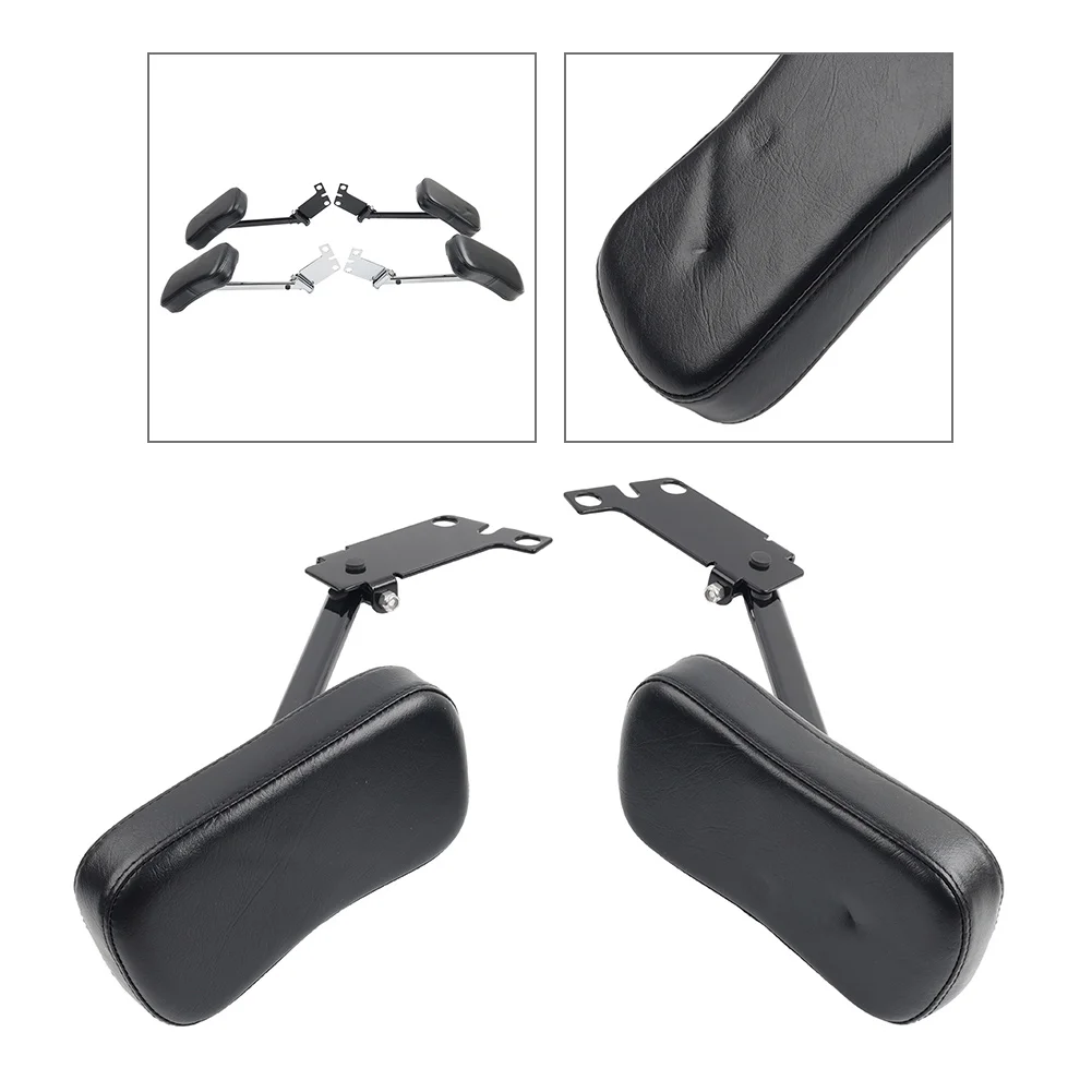 Motorbike Passenger Armrest Arm Rest w/ PU Leather Pad For Honda Goldwing 1500 GL1500A Aspencade GL1500SE 1988-2000 Black/Chrome
