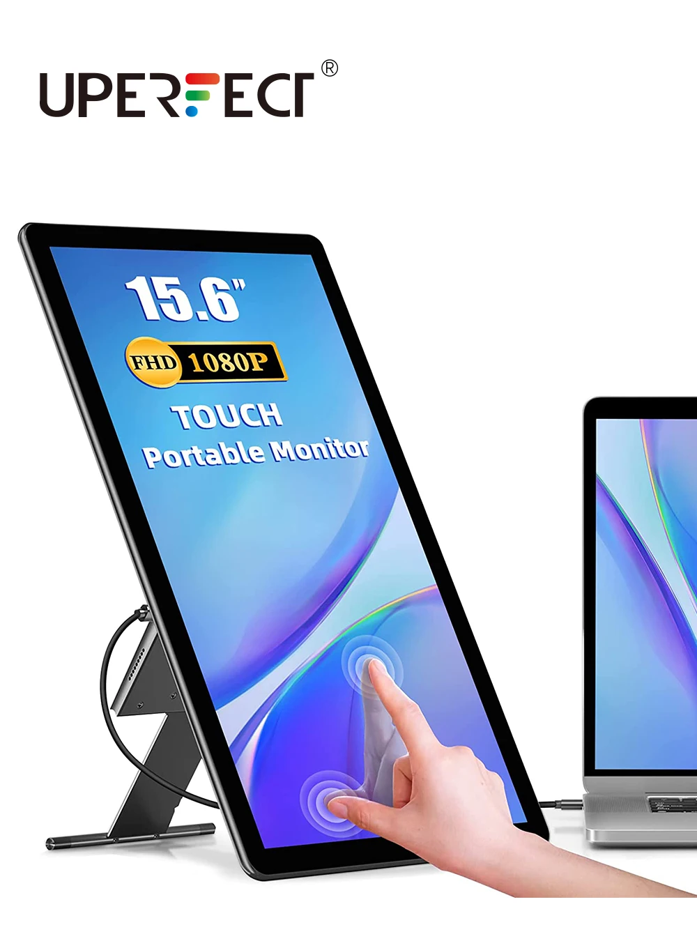 

UPERFECT y 15.6 Inch Portable Monitor Touch Screen 1920x1080 Mobile Display Lightweight And Thin Retractable Stand IPS LCD Panel