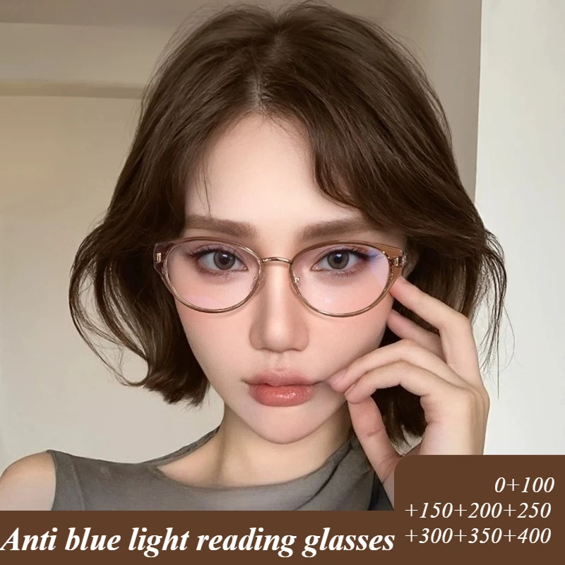 Modische Damen-Lesebrille mit hochauflösender Anti-Blaulicht-Lesebrille und ultraleichter Retro-Lesebrille