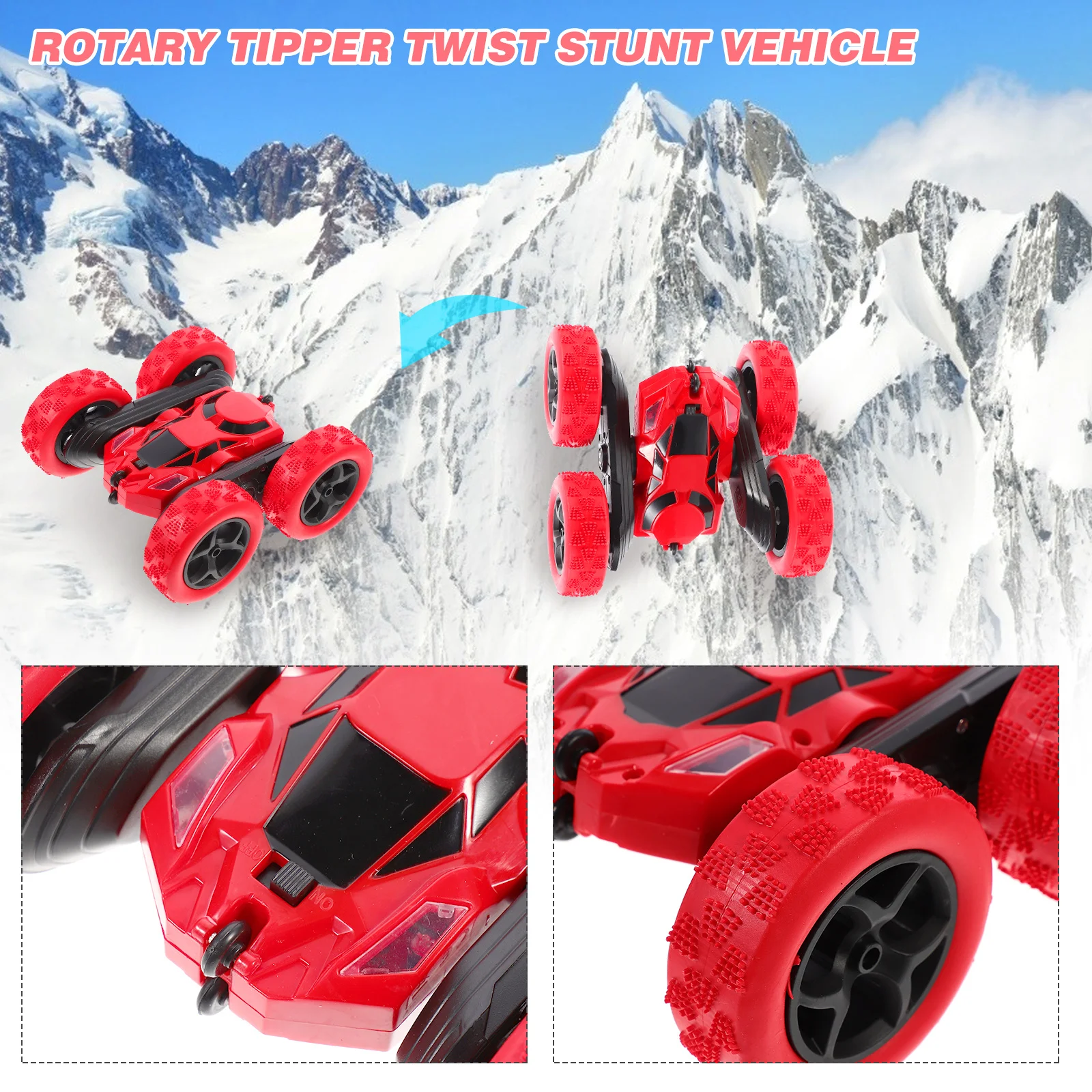 

Double Sided Rc Stunt Car 360 Degree Flips Rotating Off Road Vehicle Strong Grip Tires Sand Grass Rock Terrain Performance
