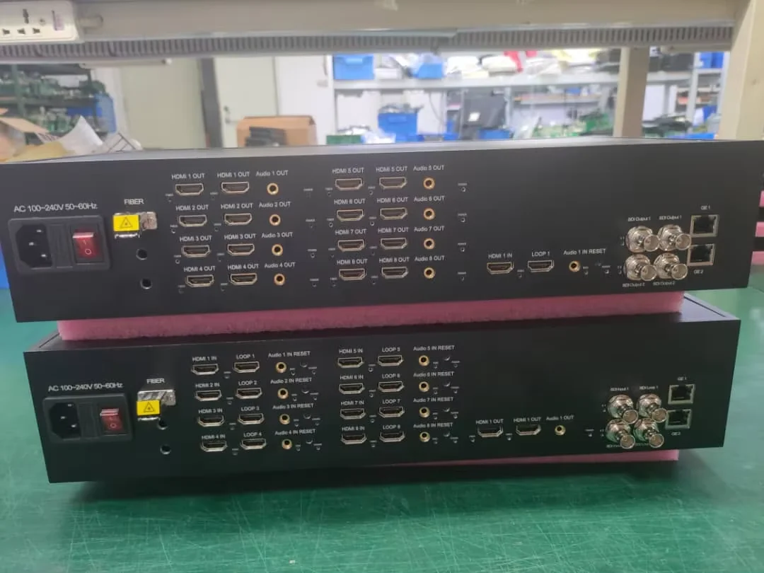 12G-SDI to Fiber Optical Extender CCTV HD Video Ethernet Converter with Fiber Optic Transceivers 10km Single Mode