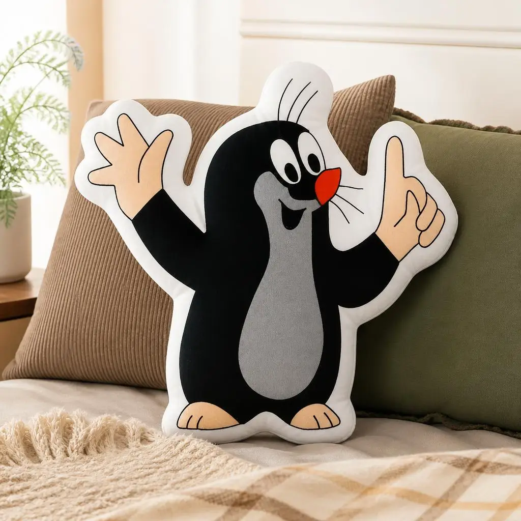 Mole Krtek Little Maulwurf Cute Cartoon Plush Pillow Cushion Irregular Stuffed Throw Pillow Home Decor Gift Sofa Bed Couch