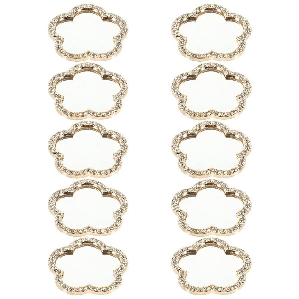 

10Pcs Flower Shape Tiny Mirrors DIY Craft Tiles Small Mirrors for Resin Art Phone Makeup Accessories Home Small Square