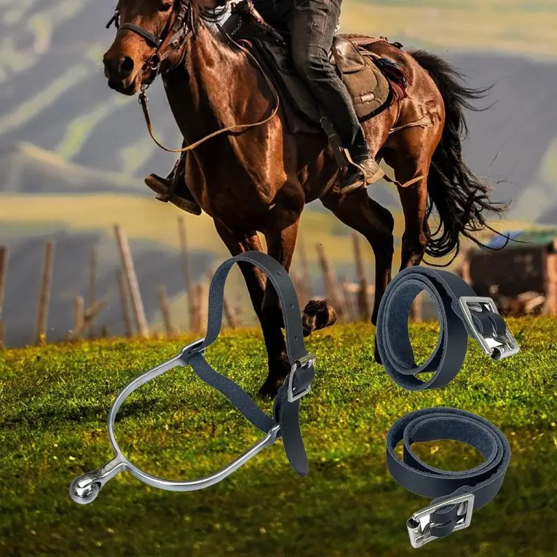 2 PCS Spur Straps for Boots Men PU Premium English Sturdy with Metal Buckle for Equestrian Horse Riding Outdoor