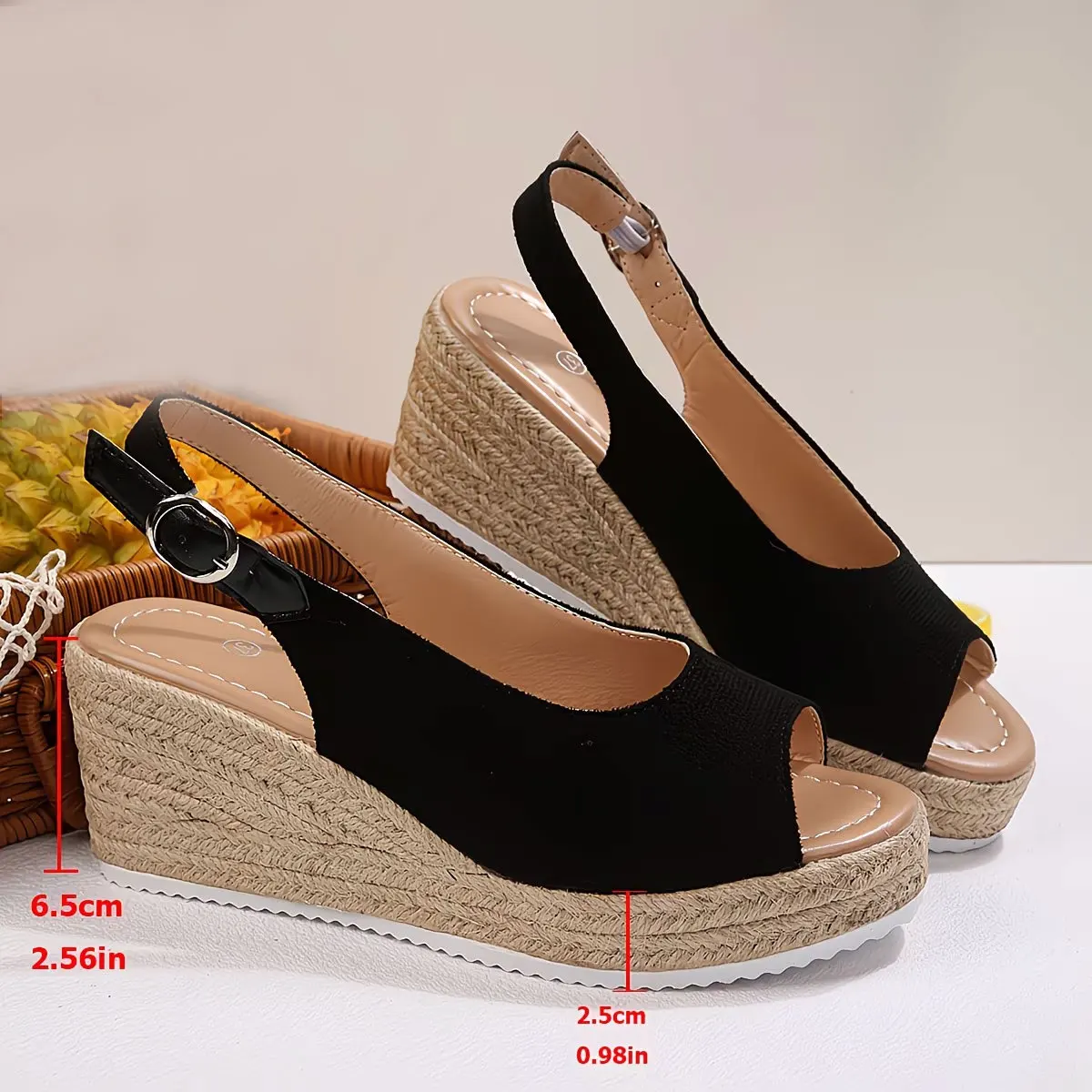 Women's Chunky Heel Sandals, Comfortable Elegant Summer Shoes, Waterproof Platform, Slip-On, Large Size, Outdoor Daily_vogvips.com