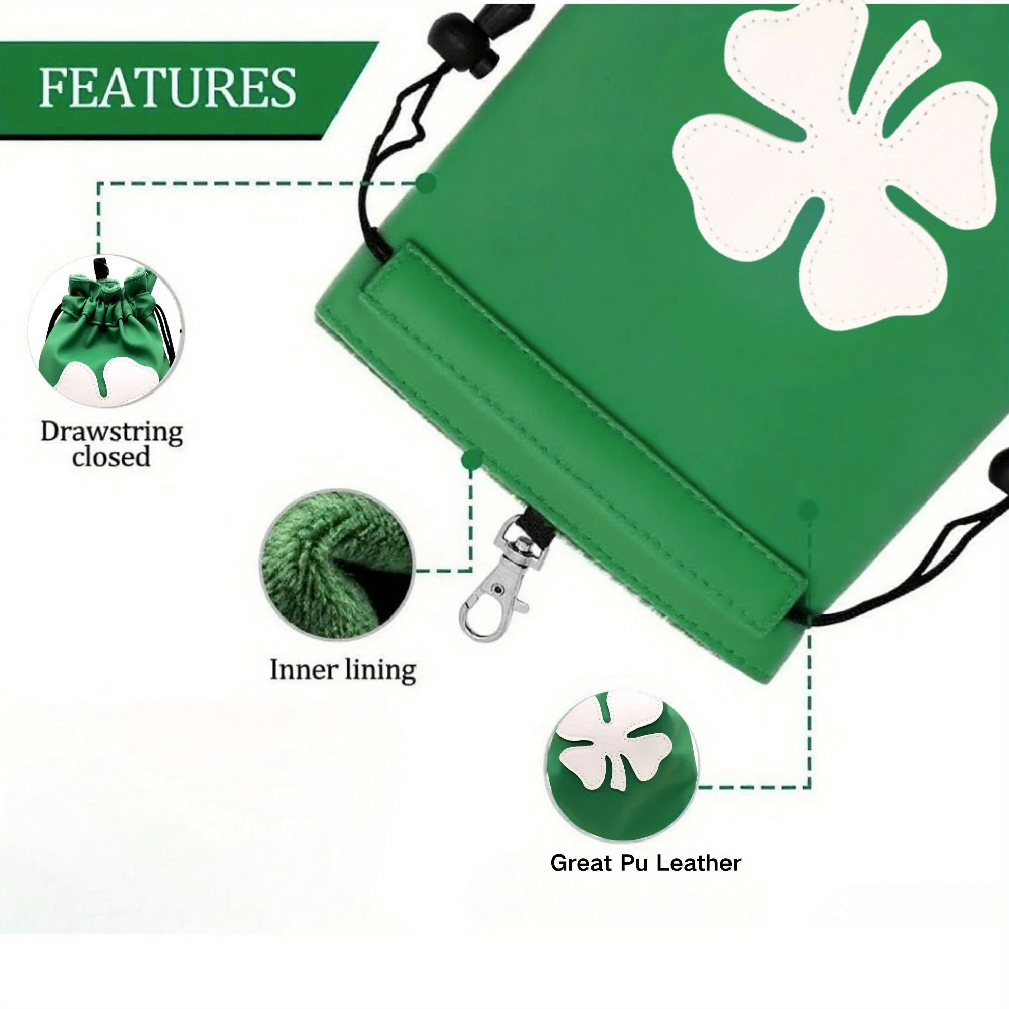 Golf Tee Pouch with Drawstring, Golf Ball Handbag Portable Golf Accessories for Men WomenUnique Gift for Valentines DayChristmas