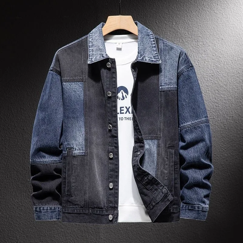 Modischer Trend Amerikanische Vintage-Arbeitskleidung Denim-Jacke Herren Lässige Lose Sportjacke Hochwertige Übergrößen-Jacke