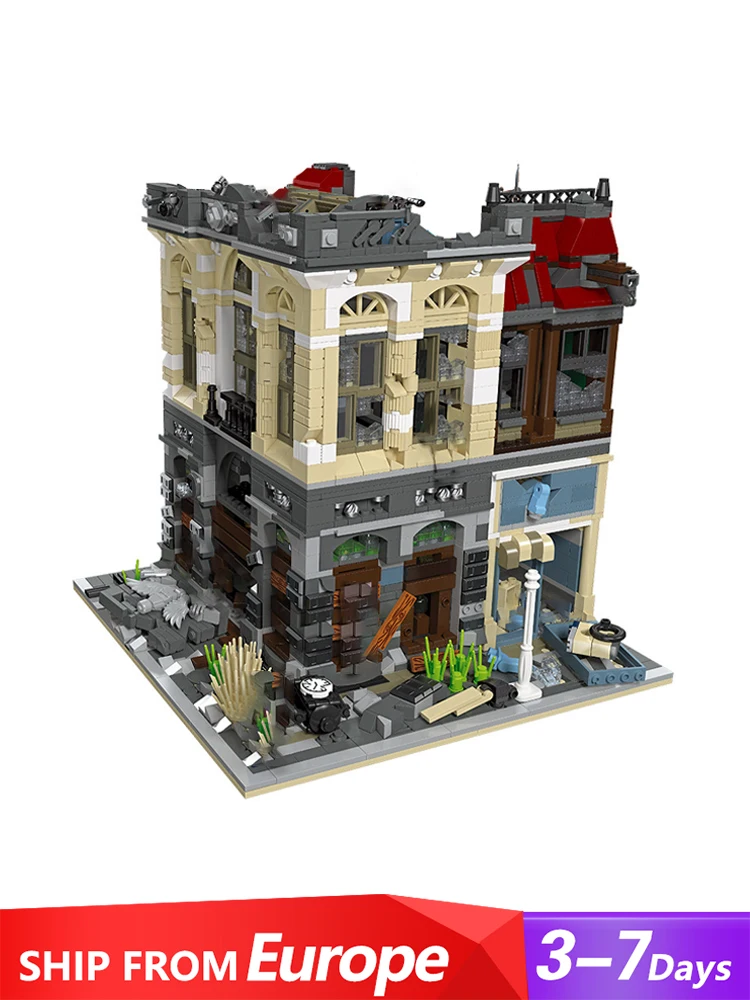 2835PCS MOC Doomsday Street View Bank Hoofdkantoor Bouwstenen Modulaire Architectuur Model Kit Puzzel Speelgoed voor Kinderen Geschenken - afbeelding 2