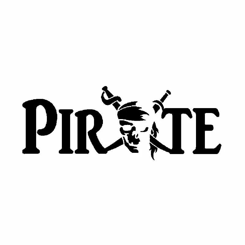 Car Stickers Personalized Skull Pirate PVC Car Decoration Accessories Decals Creative Waterproof Sunscreen Black/white,16cm*6cm