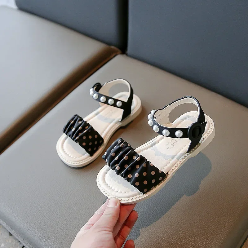 

Сказочные Стильные пляжные туфли для девочек для отпуска, Милая принцесса, модные летние новые детские сандалии с бантом, элегантная характерная обувь на толстой подошве