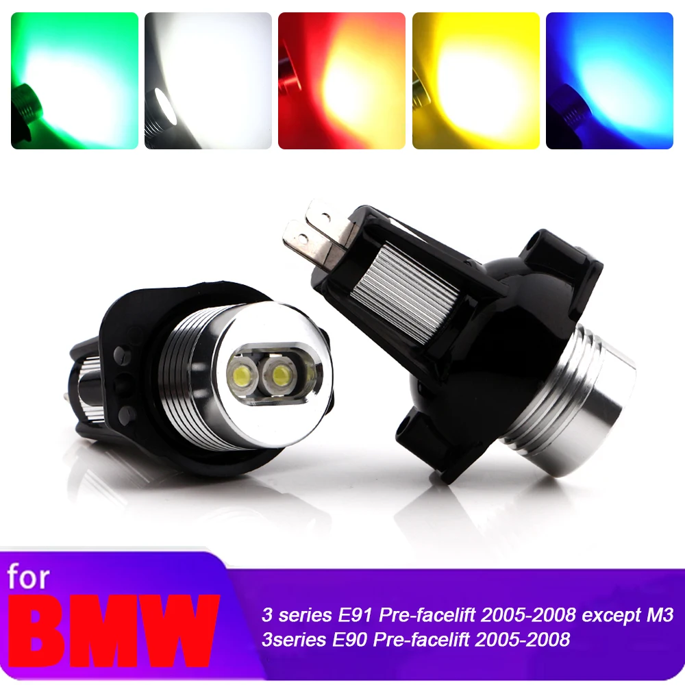 

for BMW E90 E91 3 Series 320 325i 328i 335i 2004-2008 20W LED Angel Eye Daytime running lights Bulb Canbus Error free White Red
