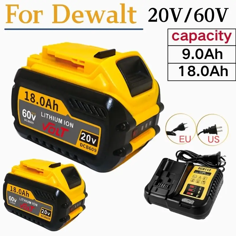 Original For DEWALT 20V For Flexvolt 20V/60V MAX DCB609 DCB547-XJ DCB201 DCB205 DCB200 DCB609-2 For Dewalt Lithium Ion Battery