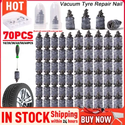 10-70Pcs Car Tyre Repair Rubber Nail Set Universal Car Motorcycle Tyre Repair Nails Truck Scooter Bike Tire Puncture Repair Too