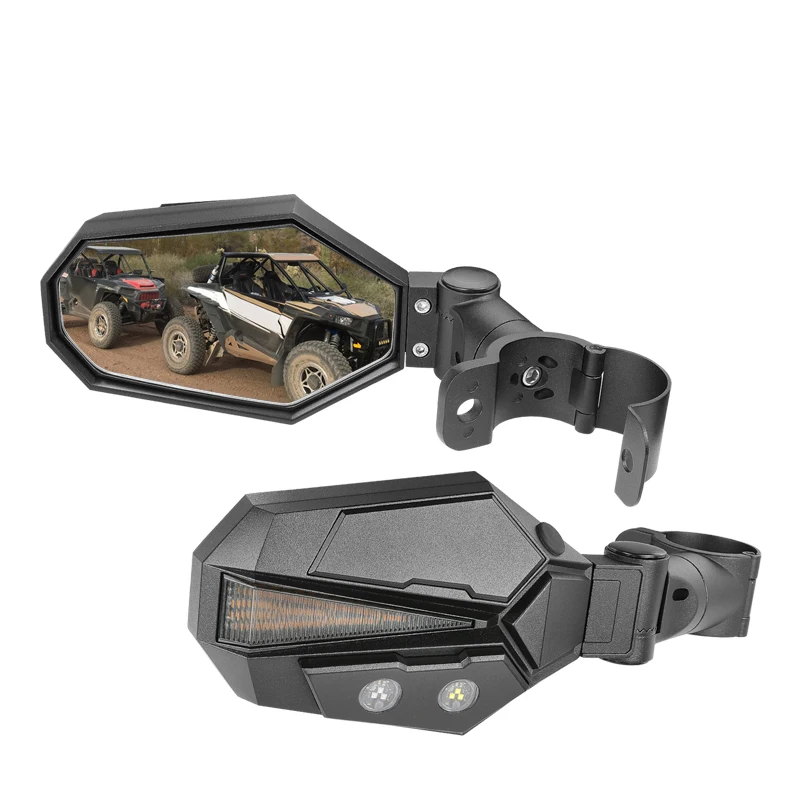 

1.75 Inch Clamp With Turn Signal LED Lights Automobile Rainproof Car Rearview Mirror