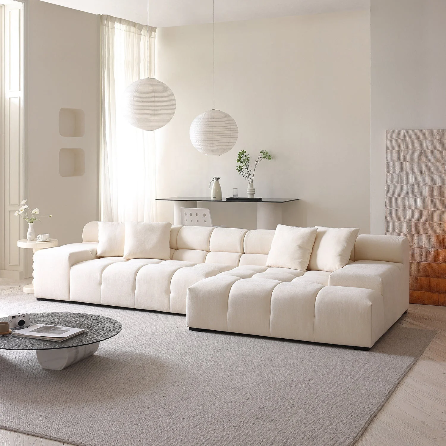 Italian Luxury Furniture Comfort Fabric Sofa With Leisure Chaise Hotel Living Room Sectional Sofa