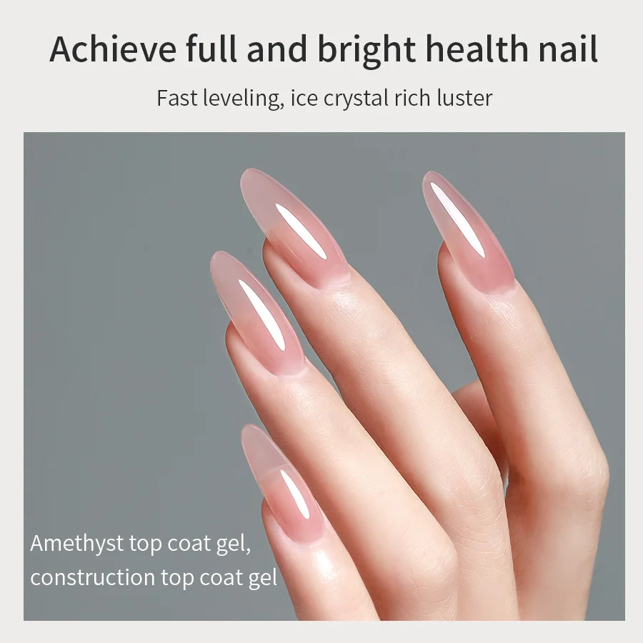 Capa superior de diamante 20g para gel polish, refuerza y prolonga la duración, esmalte UV removible, alto brillo, gel de construcción 3