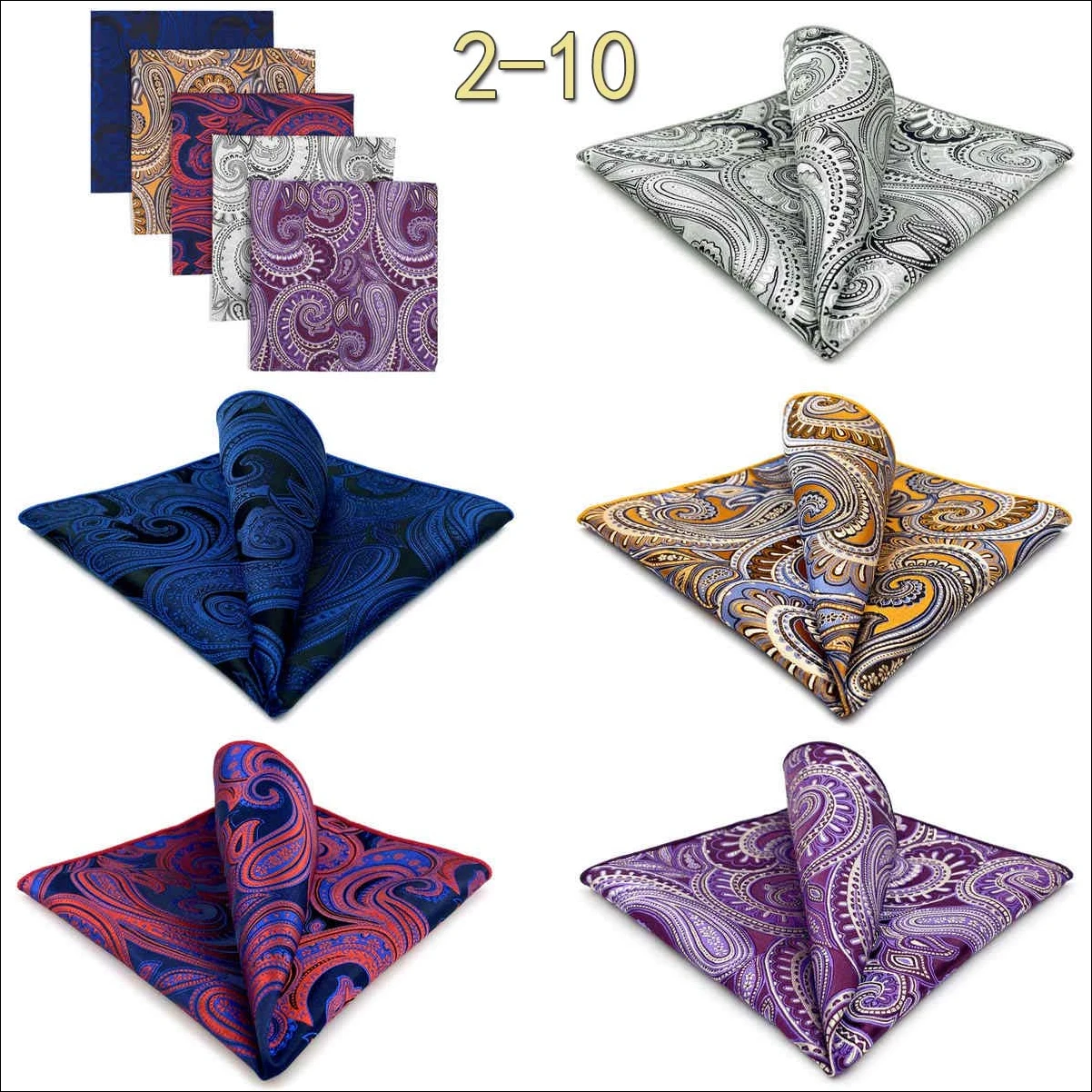 5 Pack Mens Suit Pocket Square Handkerchief Set Various Hanky Lot Classic Gentlemen Wedding Gift Accessories Large Dropshipping