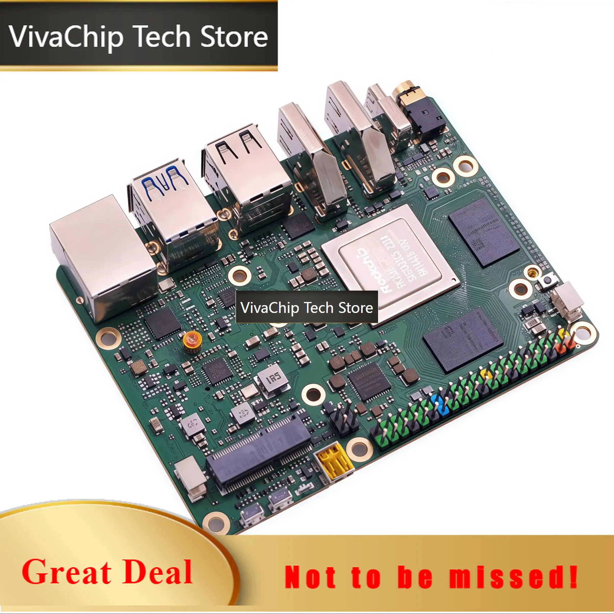 VivaChip TechRadxa ROCK 5B Development Board 4GB/8GB/16GB/32GB RK3588 Octa-Core SBC With 8K Output