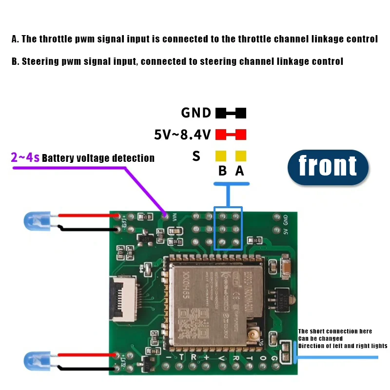 Display LCD da 0,96 pollici Simulazione Collegamento Pannello strumenti Schermo Interno per 1/14 Tamiya RC Camion Rimorchio 1/12 1/18 Crawler Car