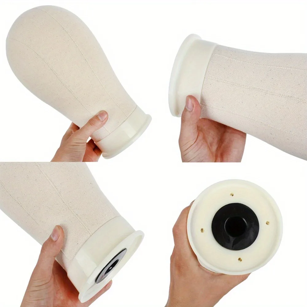 عارضة أزياء برأس شعر مستعار من القماش مقاس 21-24 بوصة لعرض تصفيف الشعر وحامل دعم الشعر المستعار #5