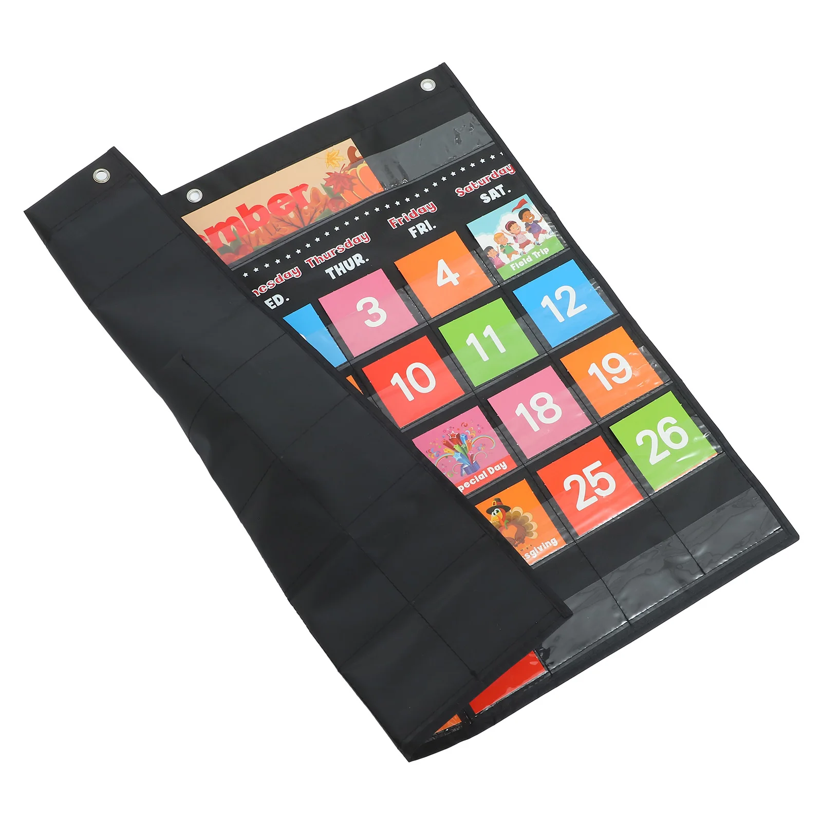 BUTIFULSIC 1 Set Classroom Calendar Office Wall Hanging English Teaching Calendar for School Home Organization