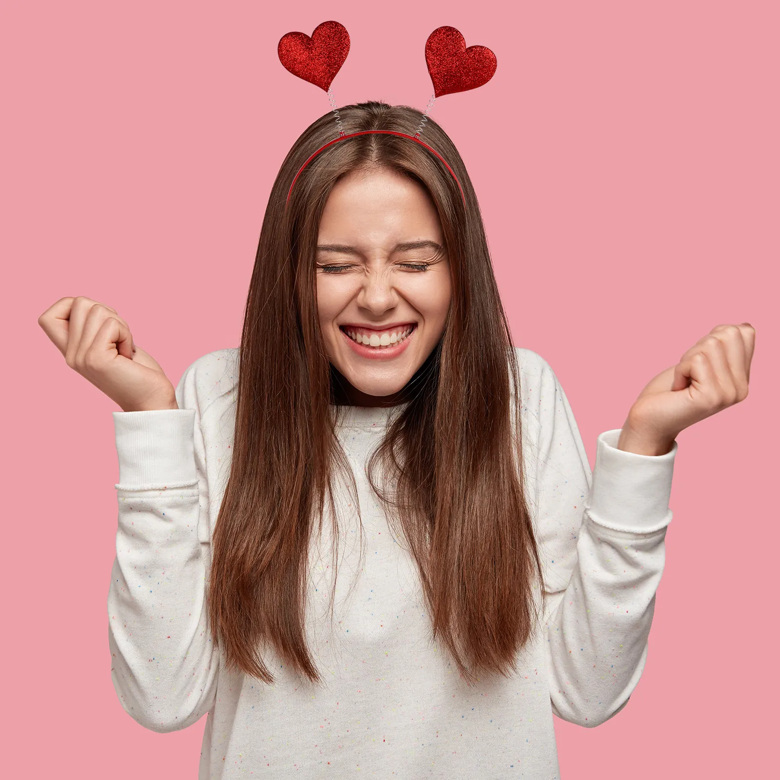 

6Pcs Heart Headband Valentine Lovely Design Lightweight Comfortable Party Hair Decor for New Year Birthday Celebration Kids