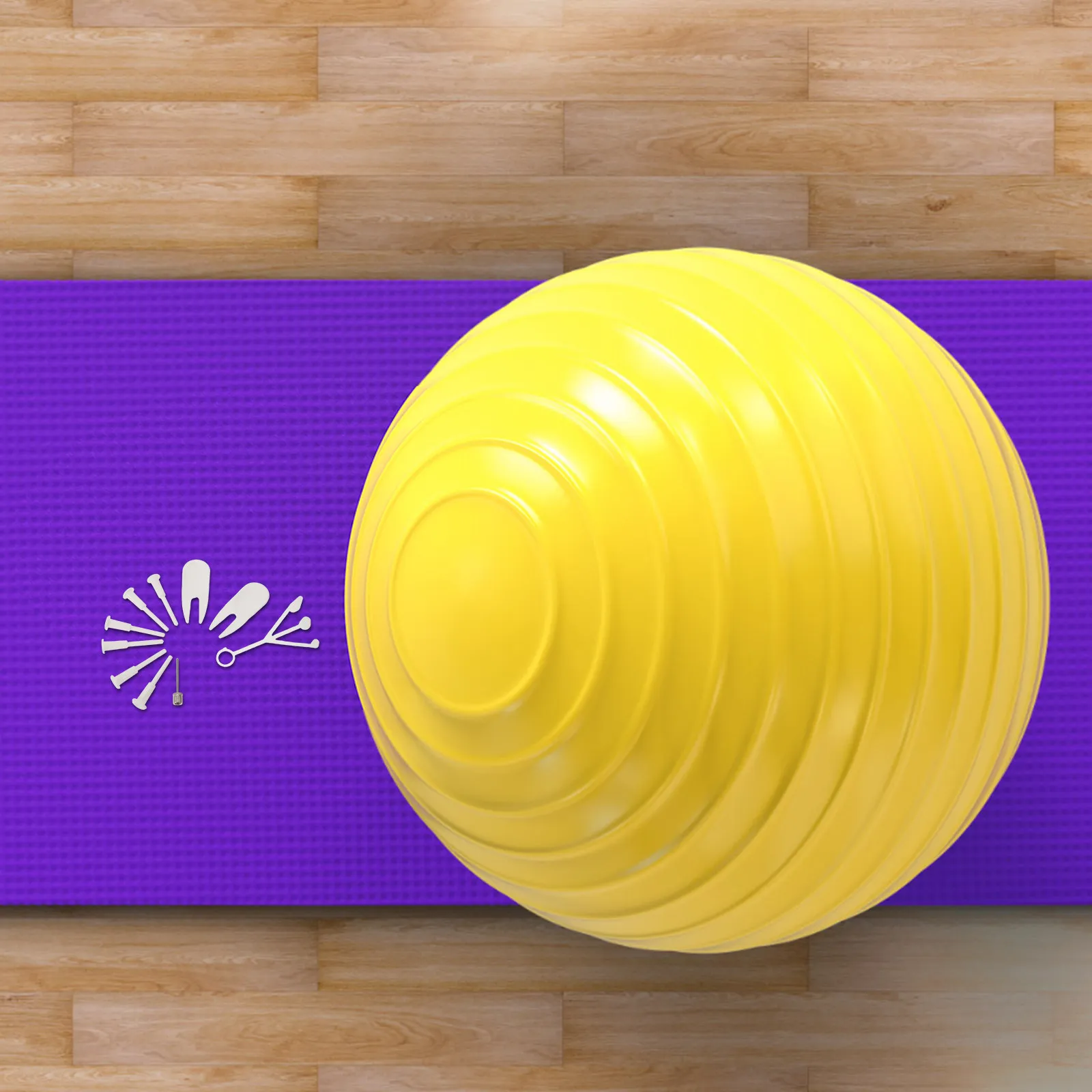 1Set Yoga Ball Plug Replacement Kit High-Density Plastic Air Stopper Plugs Adapter Compatible Pilates Stability Exercise Ball