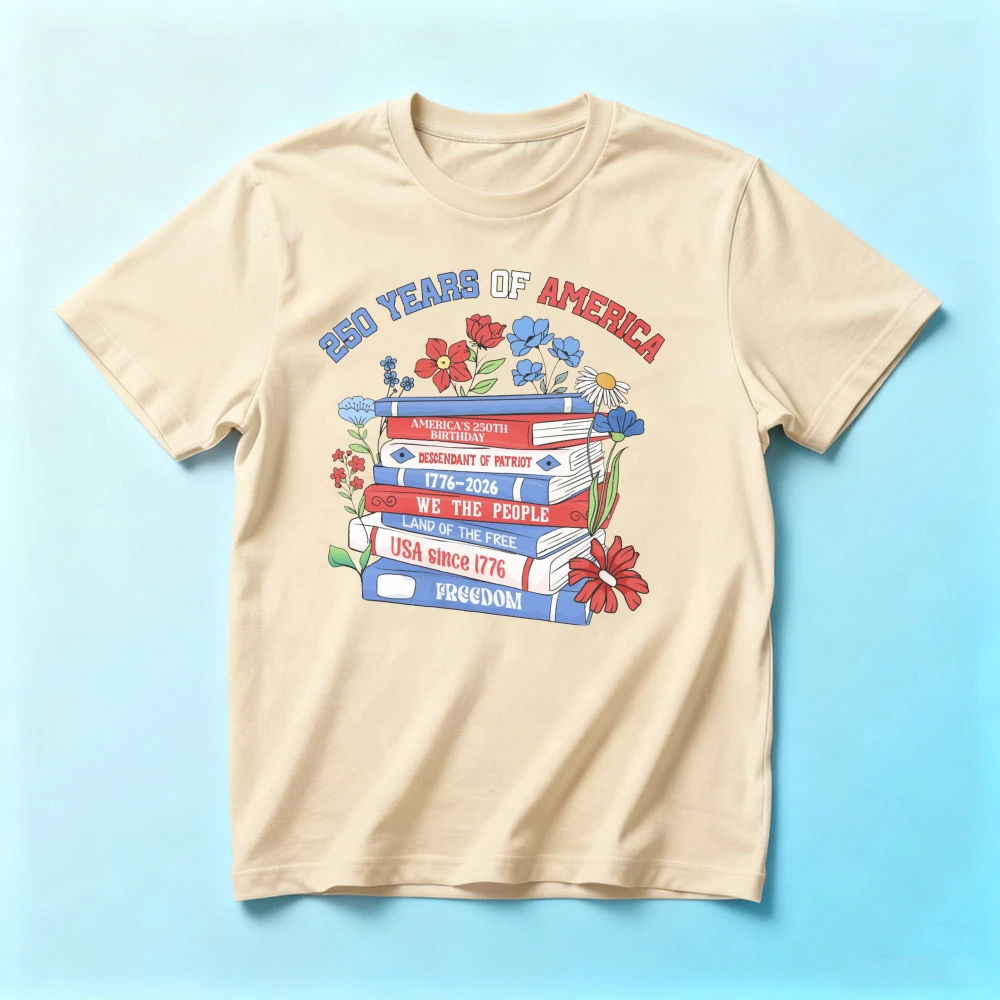 America 250th Anniversary Book Lover Shirt Patriotic 4th of July T-Shirt Patriotic Gifts USA Independence Day TShirt Women Tops
