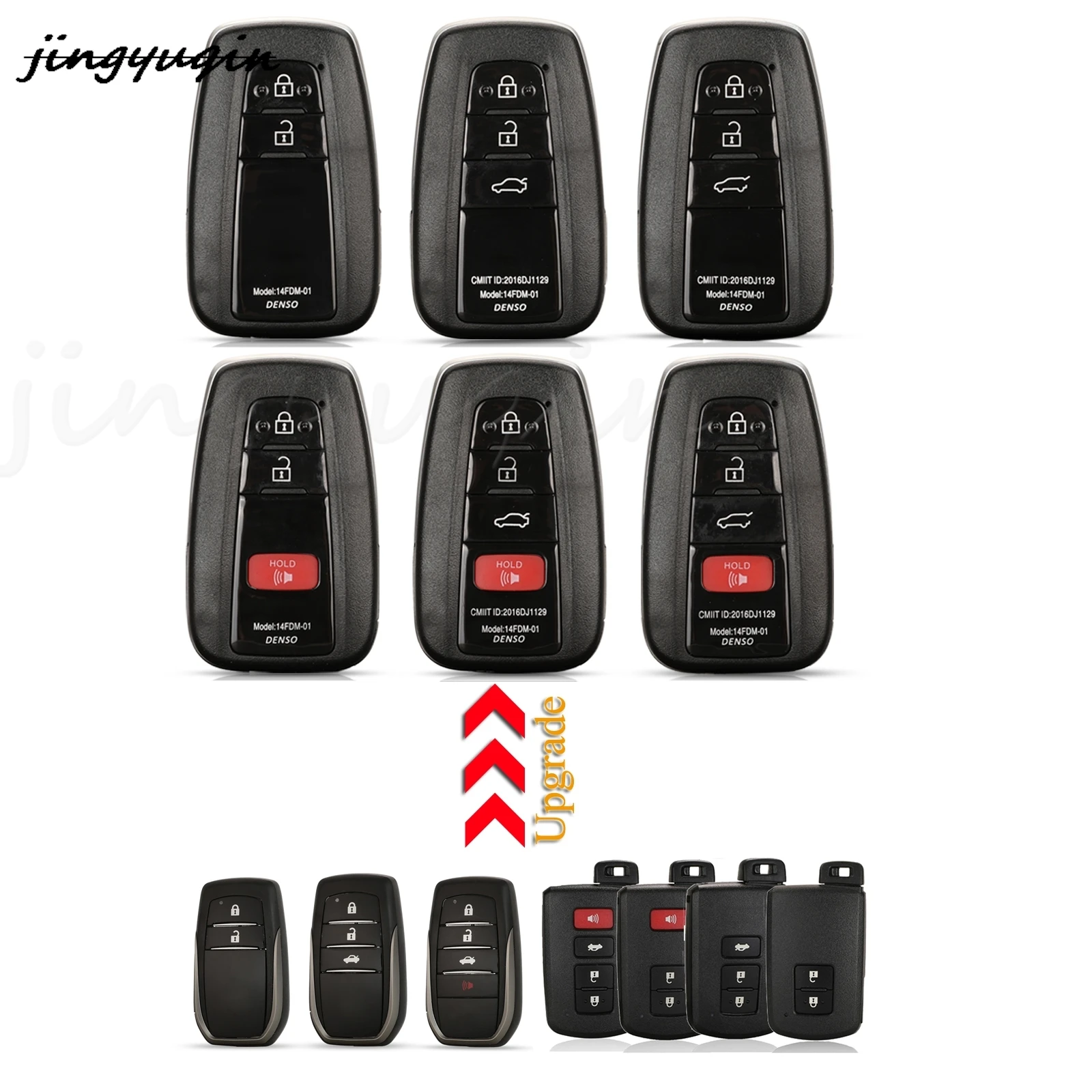 

jingyuqin 2/3/4 Buttons Modified Remote Car Key Shell Case For Lexus For Toyota C-HR Camry Avalon RAV4 Prius 2018-2019