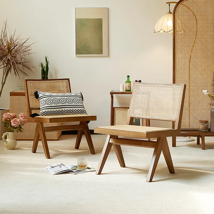 Wholesale Home Furniture Soild Wooden Rattan Restaurant Dining Chairs