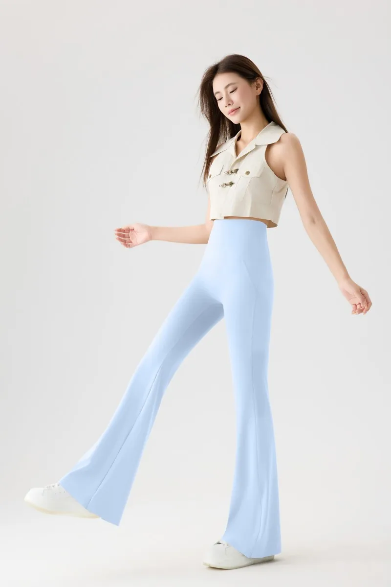 Women's Flared Yoga Pants High Waist Tummy Control Lounge Pants with Pockets Soft Cloud Seamless Workout Leggings Summer trouser