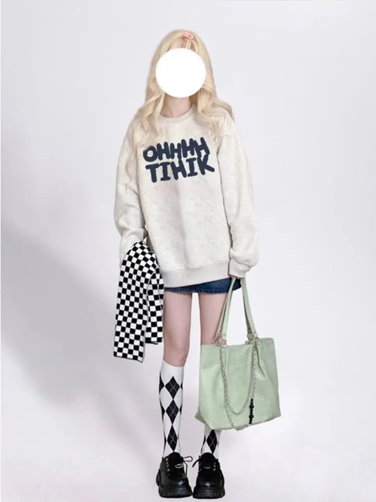 여성용 스웨트셔츠 겨울 폴로레스 크롭 블랙 그런지 핑크 알트 의류 2000년대 풀오버 히메카지 탑 여성 가을 한국 Y2K