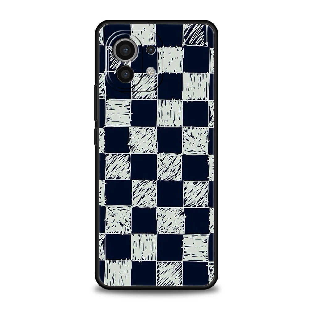 Telefon Fall Für Xiaomi 15 14 13 12 Lite 14T 13T 12T Pro Poco X7 X6 X5 X4 X3 NFC F7 Ultra F6 Pro Abdeckung Schachbrett