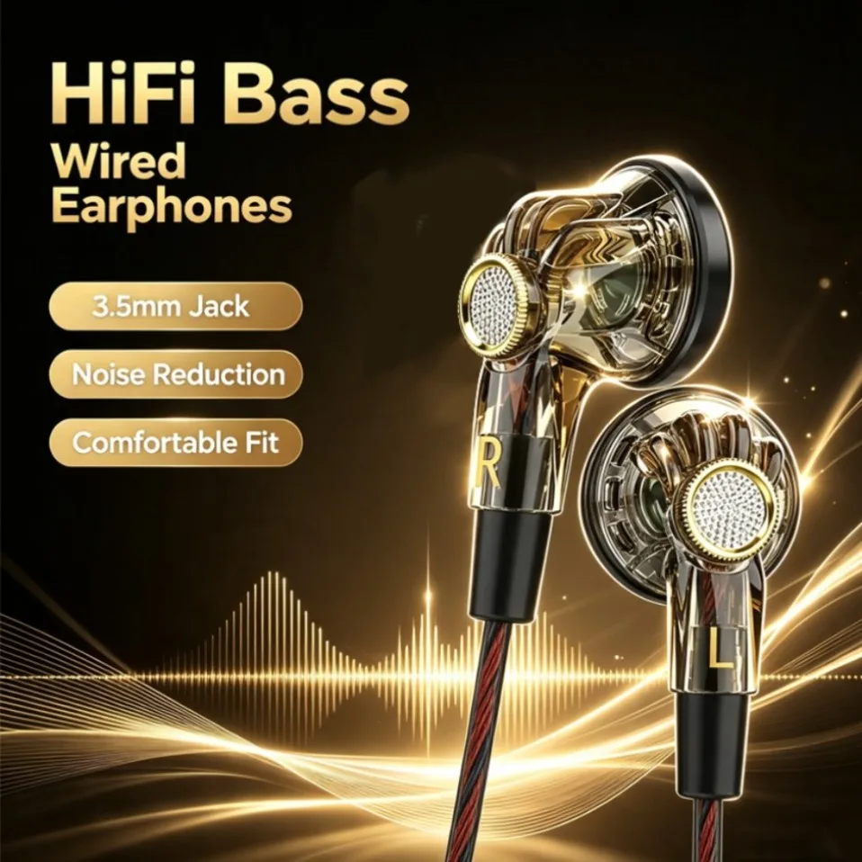 QKZ MDR Flat-Head-Kopfhörer, 16 mm, großer dynamischer HiFi-Bass, Sport-Ohrhörer, Musik-Kopfhörer mit Kabel, 3,5 mm AUX-Headset im Ohr, mit Mikrofon
