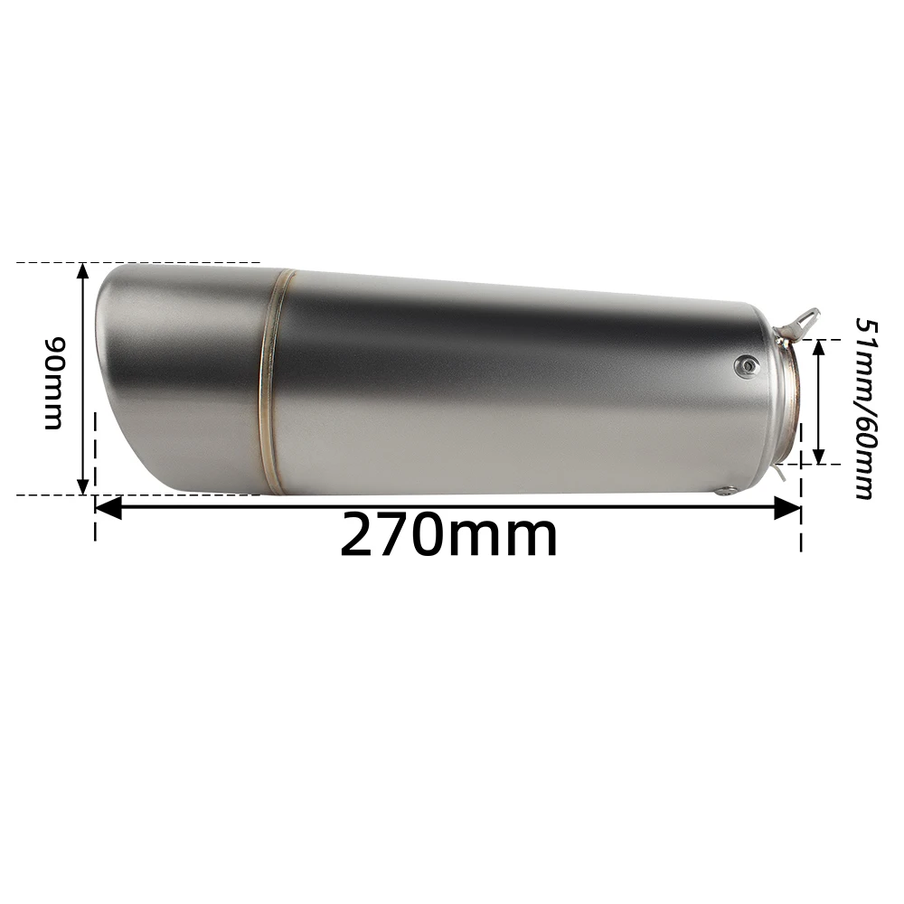 Motorcycle Exhaust Muffler Universal 51MM 60MM Super Street Bike Exhausts Pipe For Z900 MT07 CB500 Hornet GSXS750 TigerSport 660
