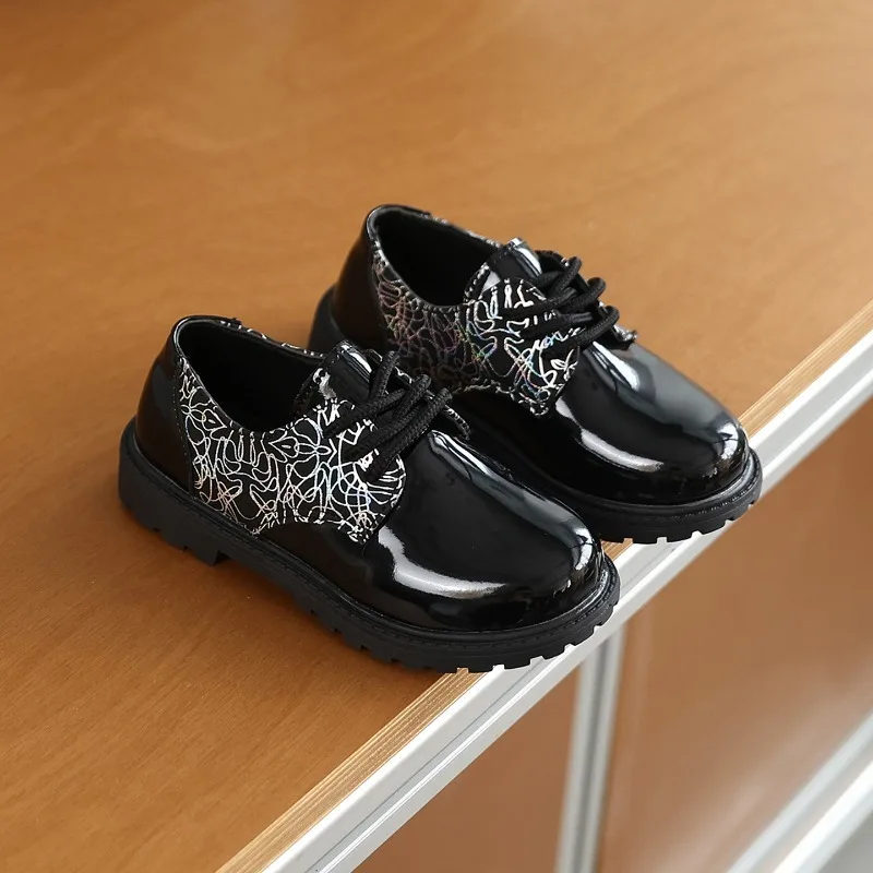 

2026 Boys Leather Shoes New Spring Autumn Children's School Uniform Shoes Black Classic Kids Fashion Uniform Performance Shoes