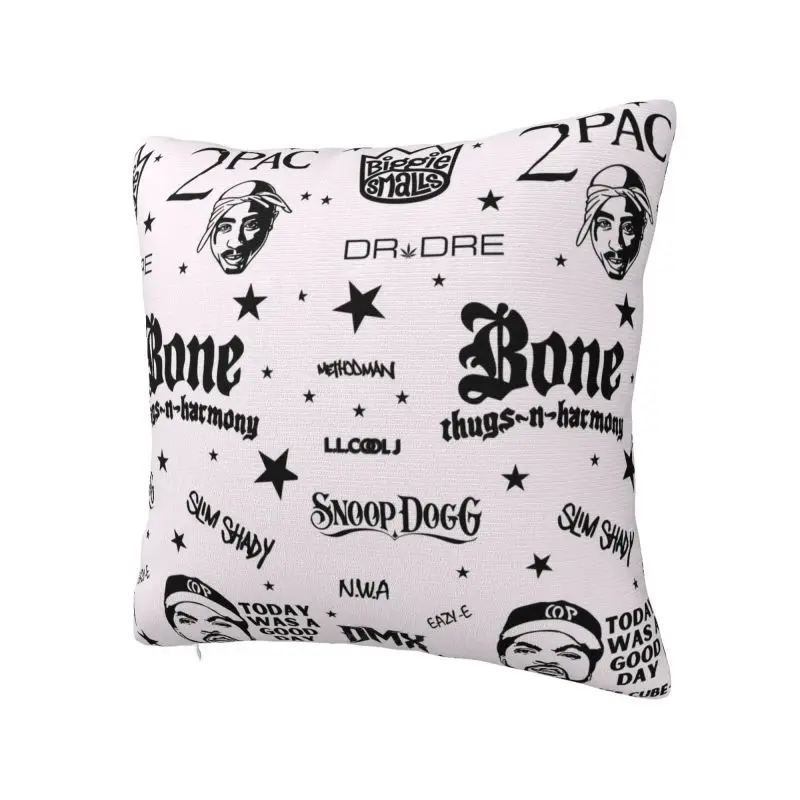 Custom Rapper Tupac 2P-PAC Hip Hop Cushion Cover 3D Printing Square Throw Pillow Case for Sofa Pillowcase Home Decorative