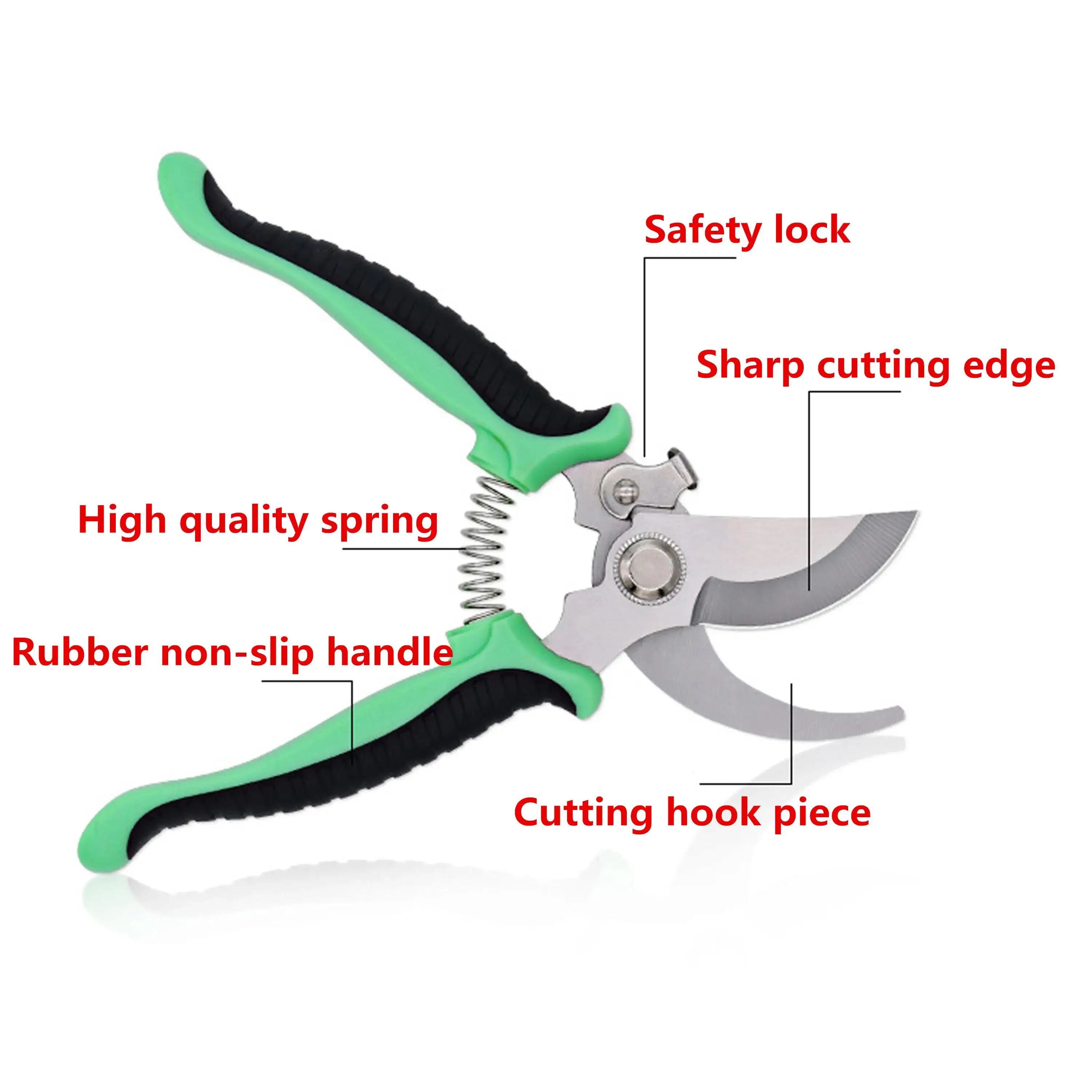 

19cm Pruner Tree Cutter Gardening Pruning Shear Scissor Stainless Steel Cutting Tools Set Home Tools Anti-slip 1pcs