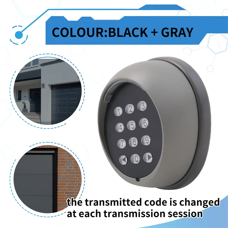 Teclado inalámbrico de Metal para abridor de puerta, teclado con código rodante de 433Mhz para Control de acceso de puerta de garaje, alta calidad