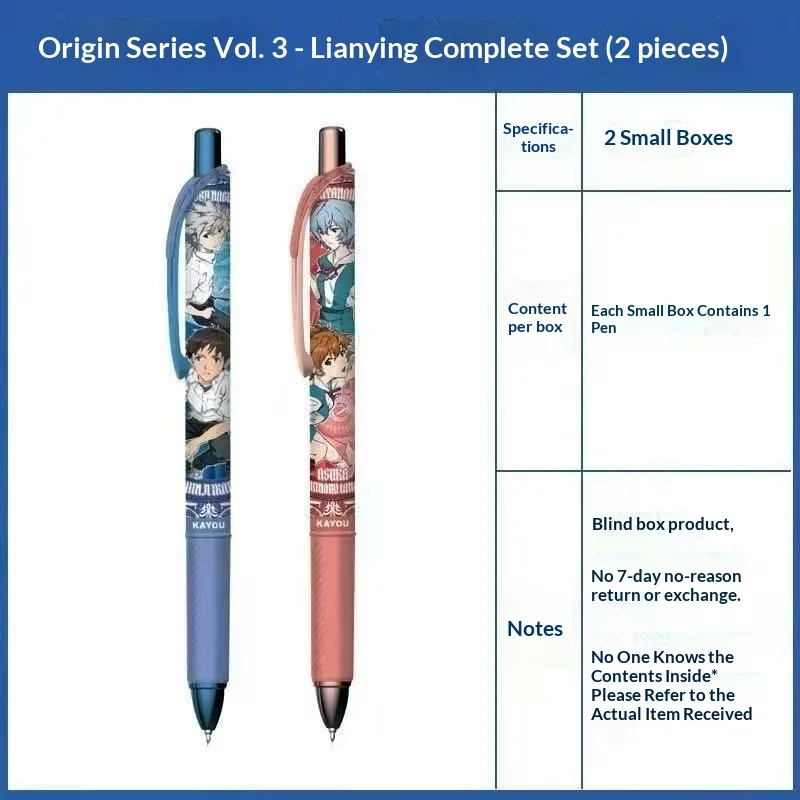 Kayou Official Neon Genesis Evangelion Eva Gel Pen Origin 3nd Edition Blind Box Anime Peripheral Retractable Pen For Anime Fans