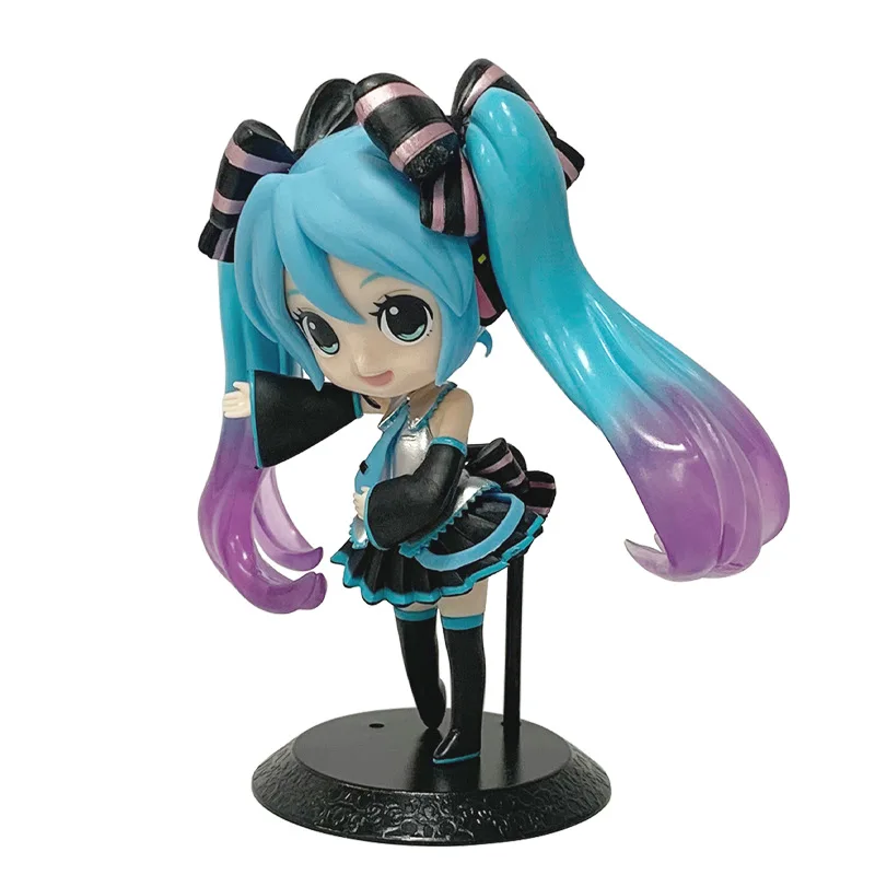 Anime New Hatsune Miku Figura Mini Personaggio Ornamenti Kawai Rosa Verde Hatsune Decorazione della scrivania di casa Giocattolo per adulti Regalo di compleanno per bambini