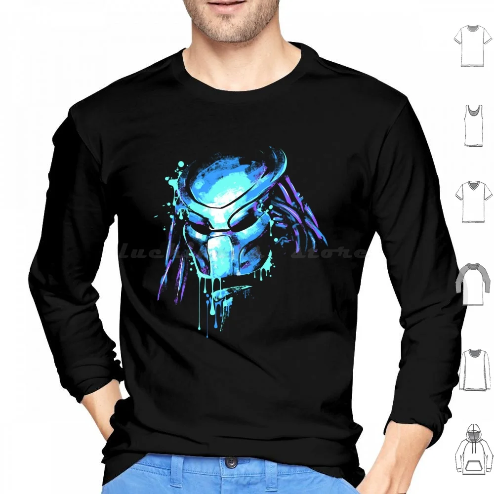 Colorful Hoodie cotton Long Sleeve Colors Movie Movies Dark Blue Portrrait Portrait Horror Fiction Fantasy Space