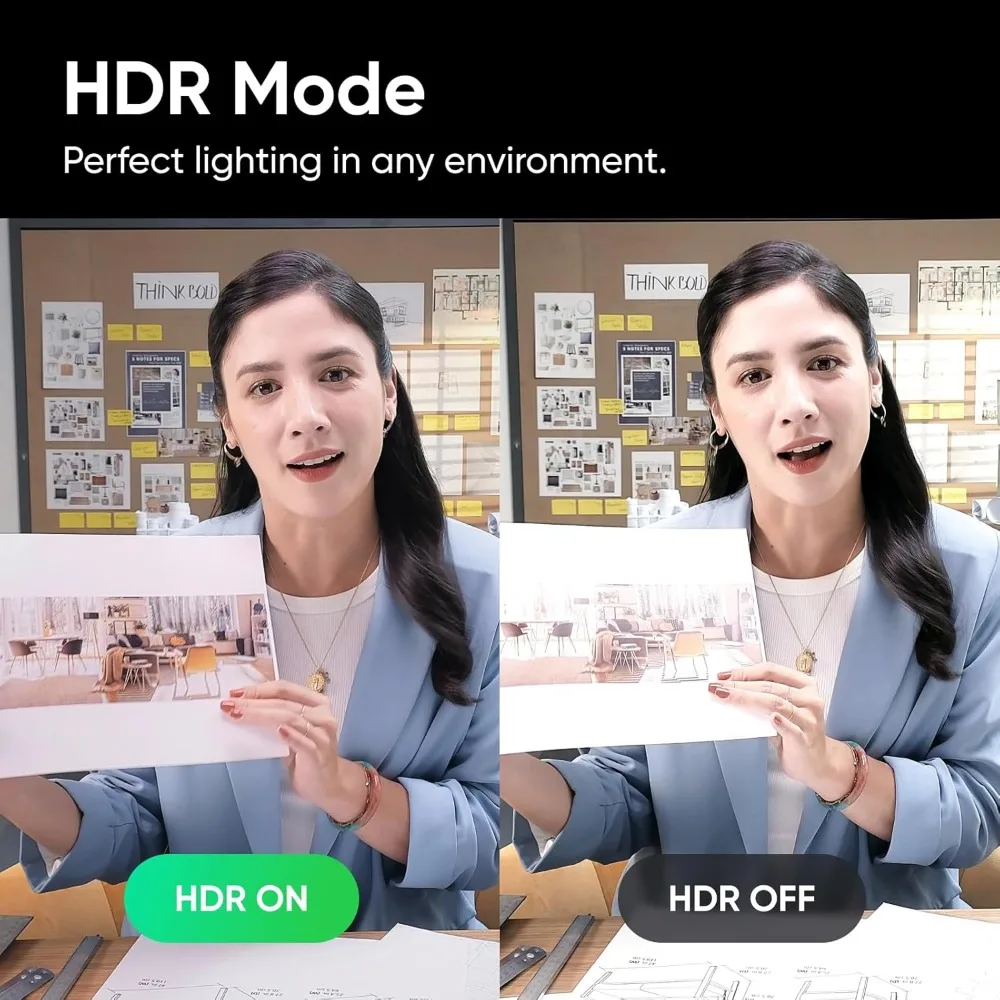 เว็บแคม PTZ 4K พร้อมเซ็นเซอร์ 1/2", การติดตาม AI, การควบคุมท่าทาง, HDR, ไมโครโฟนตัดเสียงรบกวน, โหมดเฉพาะ