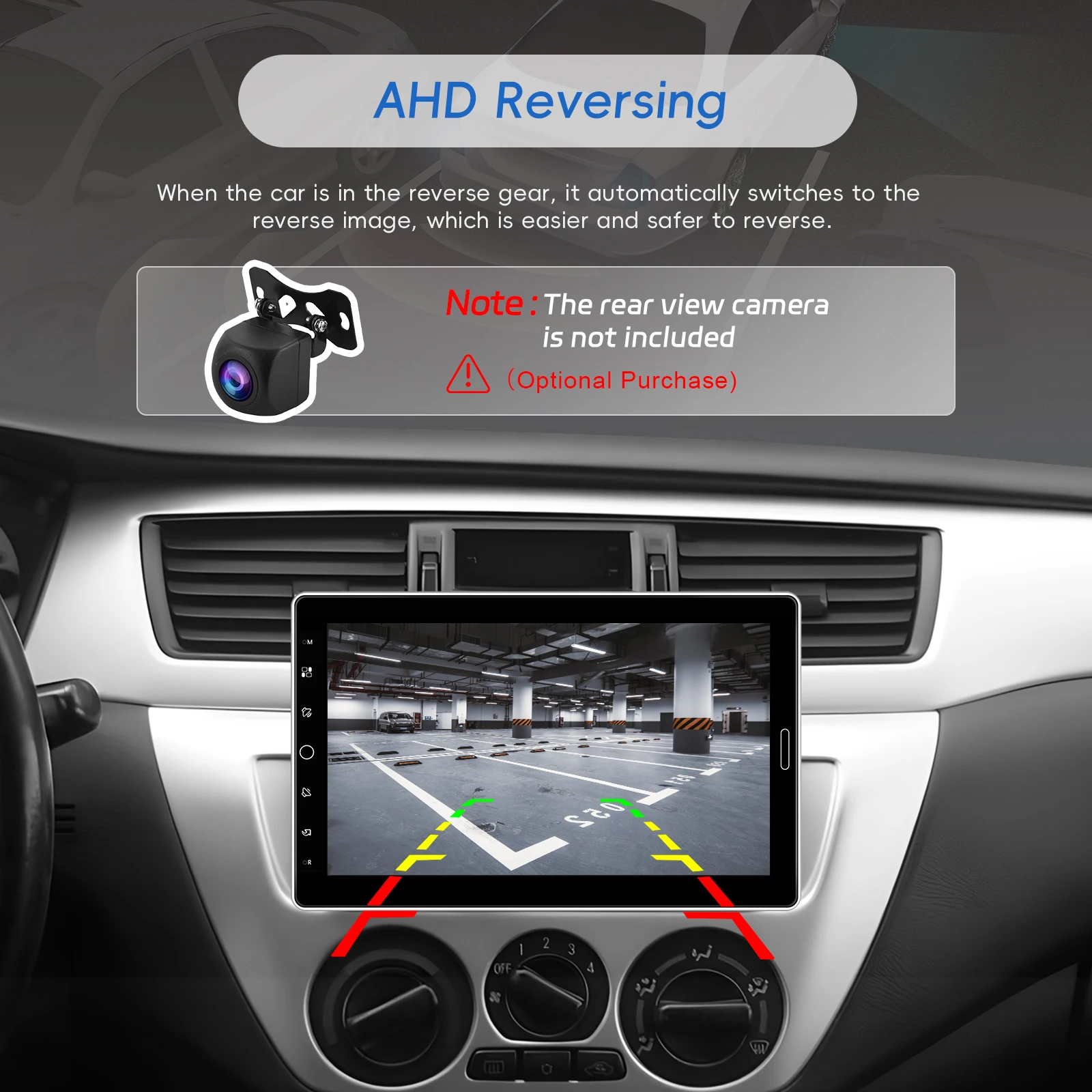 Podofo 1DIN CarPlay Autoradio Android Auto Mirror Link Universelles Auto-MP5-Player FM/AM/RDS Radio Bluetooth USB DVR AUX-IN – Detail 12