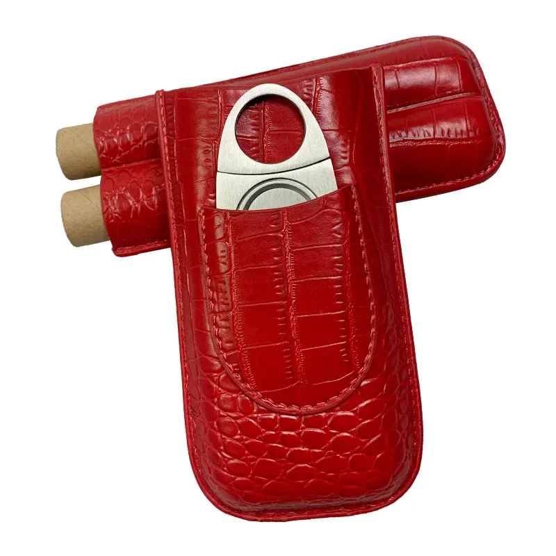 

Роскошный набор для сигар — портативный хьюмидор с резаком, кожаный чехол с испанским кедом и крокодиловым узором